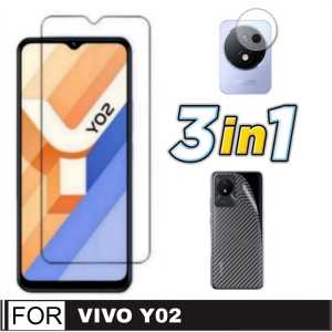PROMO PAKET 3 INC 1 Tempered Glass VIVO Y02 / VIVO Y35 2022 Anti gores Kaca Pengiriman Cepat