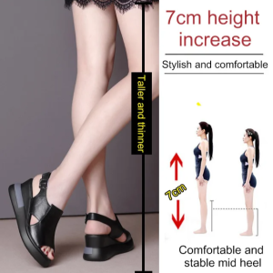 Outdoor wedge sandals thick-soled covered-heeled open-toed fish-mouth slippers