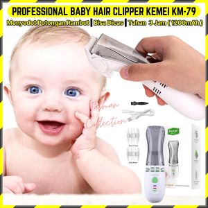 BABY CLIPPER AOTOMATIC SUCTION KEMEI KM-79 Alat Pangkas Mesin Cukur Rambut Anak-anak Bayi Dewasa | Vacuum Bisa Sedot Potongan Rambut | Silent Suara Halus Pangkas Rambut Saat Tidur | Tahan 1-3 Jam - Tasman Collection
