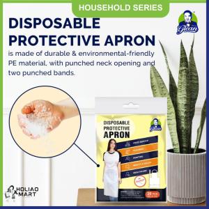 Glean Premium Disposable Plastic Plastik Waterproof Apron一次性围裙 Frontliner Medical Protection Barber Kitchen Housekeeping Cleaning Gotong Royong - Holiaomart