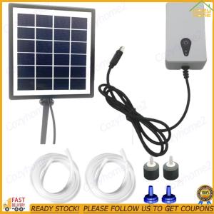 【Cozyhome2】6V 2W Solar Oxygen Pump Battery Powered Aquarium Oxygen Aerator Solar Oxygenator for Garden Fish Tank Outdoor Pool Pond
