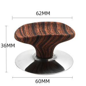YESPERY Universal Pot Lid Handle Stainless Steel Kitchen Cookware Pot Lid Knob Wooden Handle Multifunctional Cooking Spatula Rack