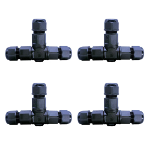 Watertight Electrical T Connectors High Impact Resistance Triple Port Connector Simple Installation for Garden