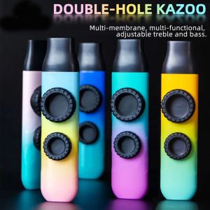 NCUMBE ฟิล์มสองชั้น เครื่องมือ kazoo เรียนรู้ได้ง่าย ดีไซน์แบบรูคู่ สวนสัตว์สี เครื่องมือการแสดงความสามารถ แบบพกพาได้ เครื่องมือ ABS kazoo ของขวัญเพลงของขวัญ