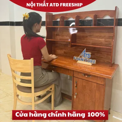 Bàn học gỗ thông tự nhiên đơn giản giá rẻ cho học sinh giao nhanh tphcm bình dương đồng nai