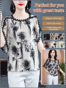 Womens Clothing Sophisticated Tall Womens Shirts Suitable for the Transition Season Chiffon Fabric