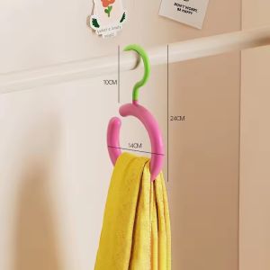 3ชิ้นตะขอ Dopamine ที่แขวนเสื้อผ้าหมุนได้หลากสีที่แขวนผ้าเช็ดตัวหมวกที่เก็บผ้าพันคอที่ชั้นวางสำหรับตู้เสื้อผ้าห้องนอนพื้นที่ประหยัด
