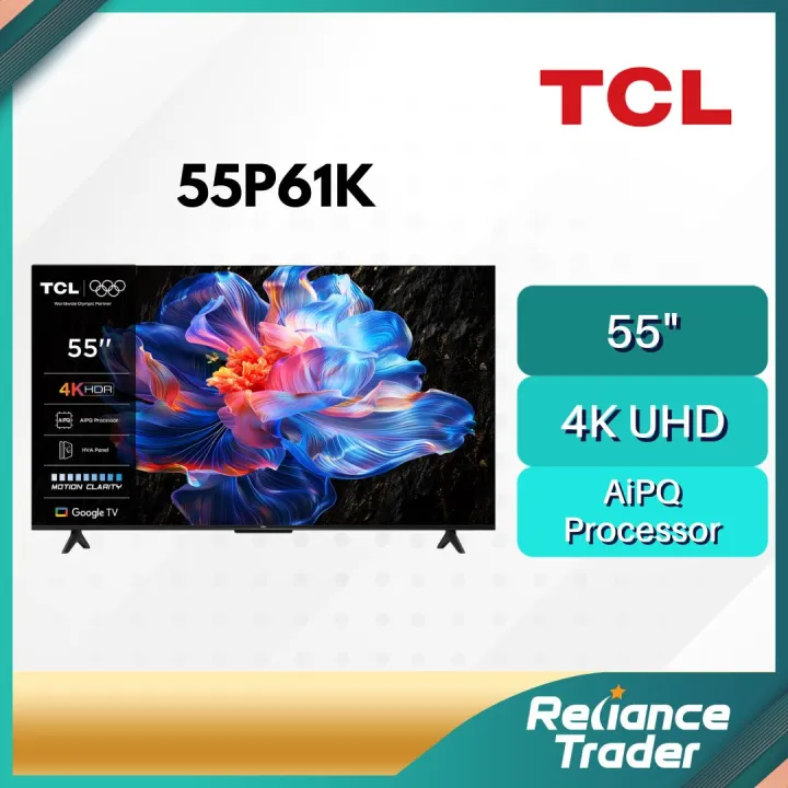 TCL 55" 4K UHD Google TV AiPQ Processor 55P61K