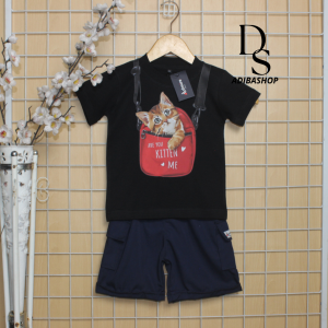 Setelan Anak Laki Laki Kaos Kantong Waistbag 3D Anak Combed 30s Usia 1-6 Tahun Fashion Anak