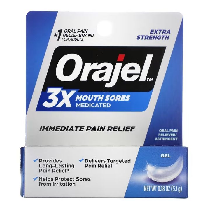 Orajel, 3X Medicated For Mouth Ulcers, Dentures, Braces, Canker Sores