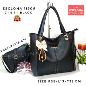 Esclona Tas Wanita Shoulder Bag Bahu Import Laptop Selempang Cewek Kantor Kerja Kuliah Hobo 1190