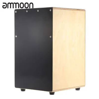 [ammoon]Wooden Cajon Hand Drum with Stings Rubber Feet 23 * 24 * 37cm