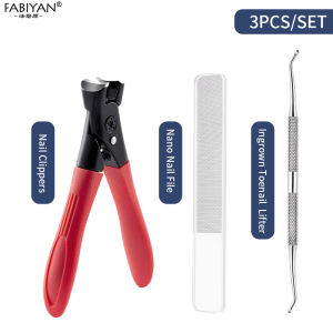 3Pcs Large Opening Nail Cutter Stainless Steel Nail Clippers Ingrown Toenail Lifter Nano Nail Files Nail Art Tool Set