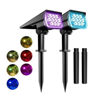 JeeYee LED Solar Landscape Spotlight Waterproof Solar Powered Wall Light Wireless Outdoor Lawn Light For Yard Garden Driveway