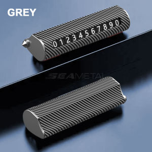 Multi-functional Aluminum Car Temporary Parking Phone Number Card High Quality Black Grey Texture Car Safety Accessories