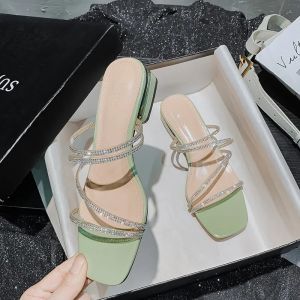 Sandal heels wanita terbaru 2025 Korea Style Kondangan Simple Mewah Sendal Lebaran Perempuan Cewek