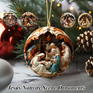 12Pcs Set Jesus Nativity Scene Wooden Ornaments Set 3D Vision Perfect for Birthdays & Home Christmas Decor