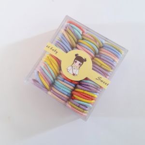 Korean Children hair tie sets gift box Cute character design for girls 100pcs in a gift box