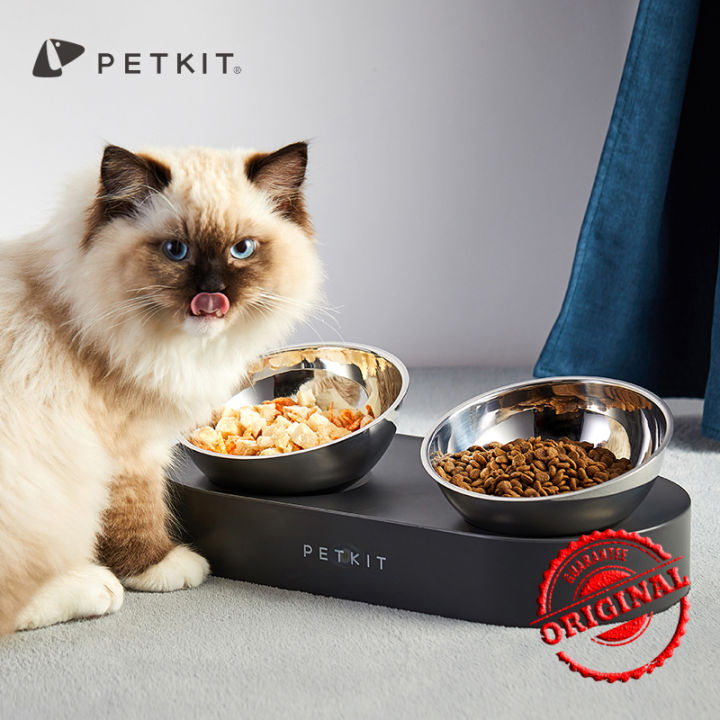 FANTASY E LIFE PETKIT Double Stainless Steel Feeding Bowl for Cats