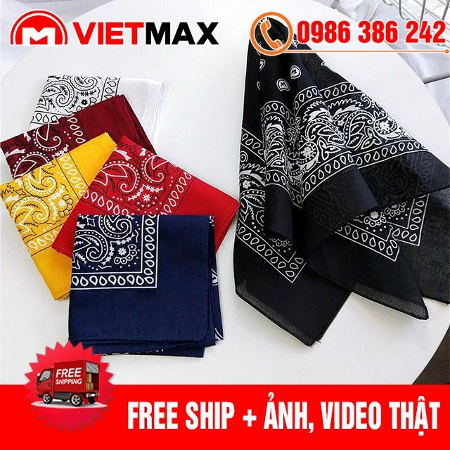 🎁 Khăn Turban Bandana Hip Hop - Khăn Vuông Họa Tiết Đa Năng 55x55 Cm ...