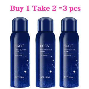 【BUY 1 TAKE 1】150ml Shimmering Body Glitter Spray Party Glitter Spray Long-Lasting Shimmering Powder Spray Suitable For Skin Hair And Clothing Silver Glitter Hairspray Suitable For Proms Music Festivals Stage Makeup Body Glitter Spray