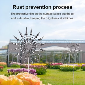 Sunflower rotating outdoor wind sculpture Outdoor iron art windmill rotating sculpture metal sunflower winddriven iron art products