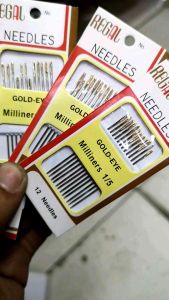 12 lembar Regal jarum jahit milliners 1/5 isi 12 pcs jarum lembaran