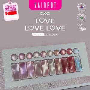 [Vainpot-SG] Clodi Love Love Love Collection Gel Full Set / 10 Magnetic Cateye TPO/ HEMA-free Korean Soak Off Gel Polish