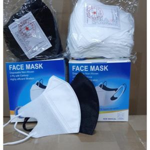 Masker Duckbill 3ply ada garis hidung seperti sensi 1 box isi 50 pcs ada pilihan warna hitam dan putih / masker duckbill disposible 3ply