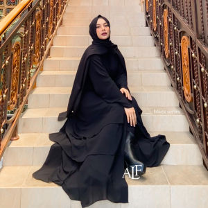 Azalea Outer Gamis Abaya Outer Ceruty Hitam: Bahan Abaya Nyaman & Desain Gamis Elegan
