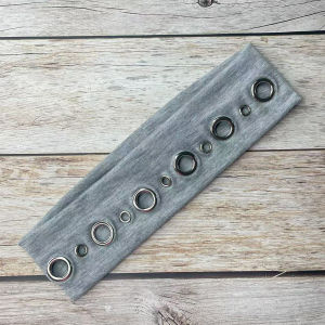 Womens Punk Style Studded Hairband Rock Fabric Hollow Elastic Hairband Retro Sweet Cool Music Festival Solid Colour Headband