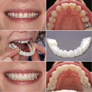 COD 1Set/ 2PCS original  tooth cover gigi kosmetik snapon smile 1/2 Pcs Smile Denture Fit Flex Cosmetic Teeth Comfortable Veneer Cover