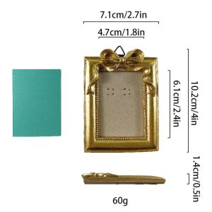 COUPLECOL Nhựa Khung ảnh phong cách Baroque Vàng Mini Giá đỡ trưng bày ảnh Sáng tạo Tinh tế Đồ trang trí khung ảnh Trang trí tường để bàn