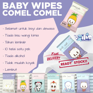Cute Baby Wipe Comel (10 Pcs) Tisu Basah (Non Alcohol) READY STOCK Mini Wet Tissue Sanitizing / Food / Travel / School