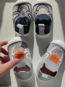 Kissdora Kt Bayi Anti-slip Baby Shoes Breathable Infant Crib Floor Socks With Rubber Sole for Children Girls Boys Mesh Shoes
