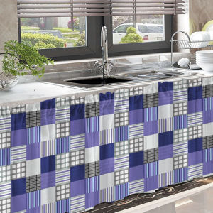 Buy 1 Take 2=3PCS Fashion Line Design Lababo Kitchen Curtain 70*150cm Kurtina Sale Free Shipping Short Curtain