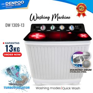 MESIN CUCI 2 TABUNG DENPOO DW 1309 PLATINUM - 13 KG