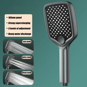 Square Shower Head Set 1.5m Hose holder 3 Shower Modes Large Panel High Pressure Showerhead Bathroom