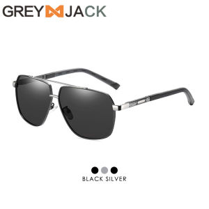 Grey Jack Kacamata Hitam Sunglasses Hitam Polarized Anti Silau UV400 Style Aviator Kotak Metal Fashion Pria Wanita A717