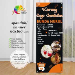 Cetak Spanduk Banner Warung Makan Model Hitam