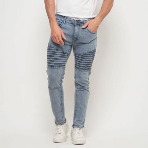 Celana Bikers Riders Polos Panjang Jeans Biker Sobek Skinny Slim fit - Deim