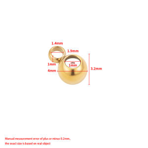 สแตนเลสพร้อมแหวนตำแหน่งซิลิโคนลูกปัดทอง18K Diy อุปกรณ์เสริมจิวเวลรี่ลูกปัดแบบปรับได้4มม.