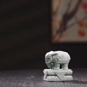 [Yuanyi] 青砂石泰式大象一对 泰式石雕擺件 吉象 家居裝飾用品 A Pair of Blue Sandstones Thai Elephants Elephants