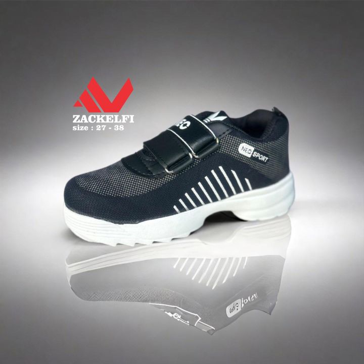 SEPATU sneakers ANAK SEKOLAH HITAM SEPATU sneakers TANPA TALI