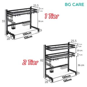 BgCare Stainless Steel Sink Dish Rack Kitchen Rack Dish Washer Drainer Rak Pinggan Mangkuk Dapur Rak Singki Sinki