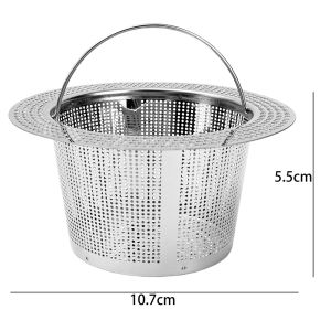 304 Stainless Steel Kitchen Sink Extended Kitchen Garbage Filter Screen Filter Sink Sewer Mesh Strainers Basket Bathroom Hole Filter