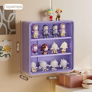 JJ.SG Figurine Display Storage Box Wall-Mounted Pop Mart Storage Rack Blind Box Dustproof Organize