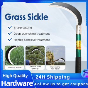 Multipurpose Long Handle Sickle Garden Tools Blade  Small Crescent Sickle Gardening Tools