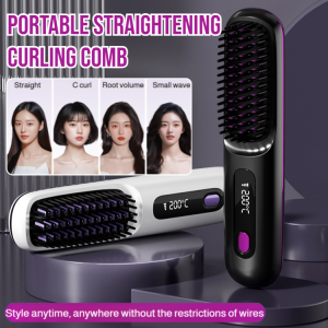 Negative ion straightening and curling comb Portable Softening and conditioning straightening comb Negative ions Cordless portable straightening comb
