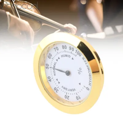 Dodocool Domary Violin Hygrometer Mini Humidity Gauge Instrument Meter Round Alloy Dial Design 38mm Portable Hygrometer for Violin Guitar Musical Instruments